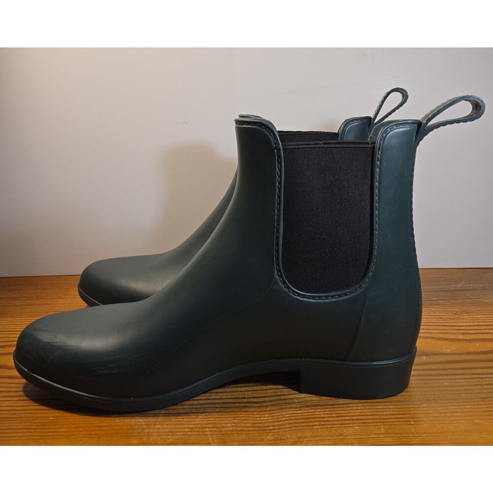 J CREW Mercantile Chelsea Womens 10 Green Rain Boots Ankle Waterproof - Picture 3 of 7